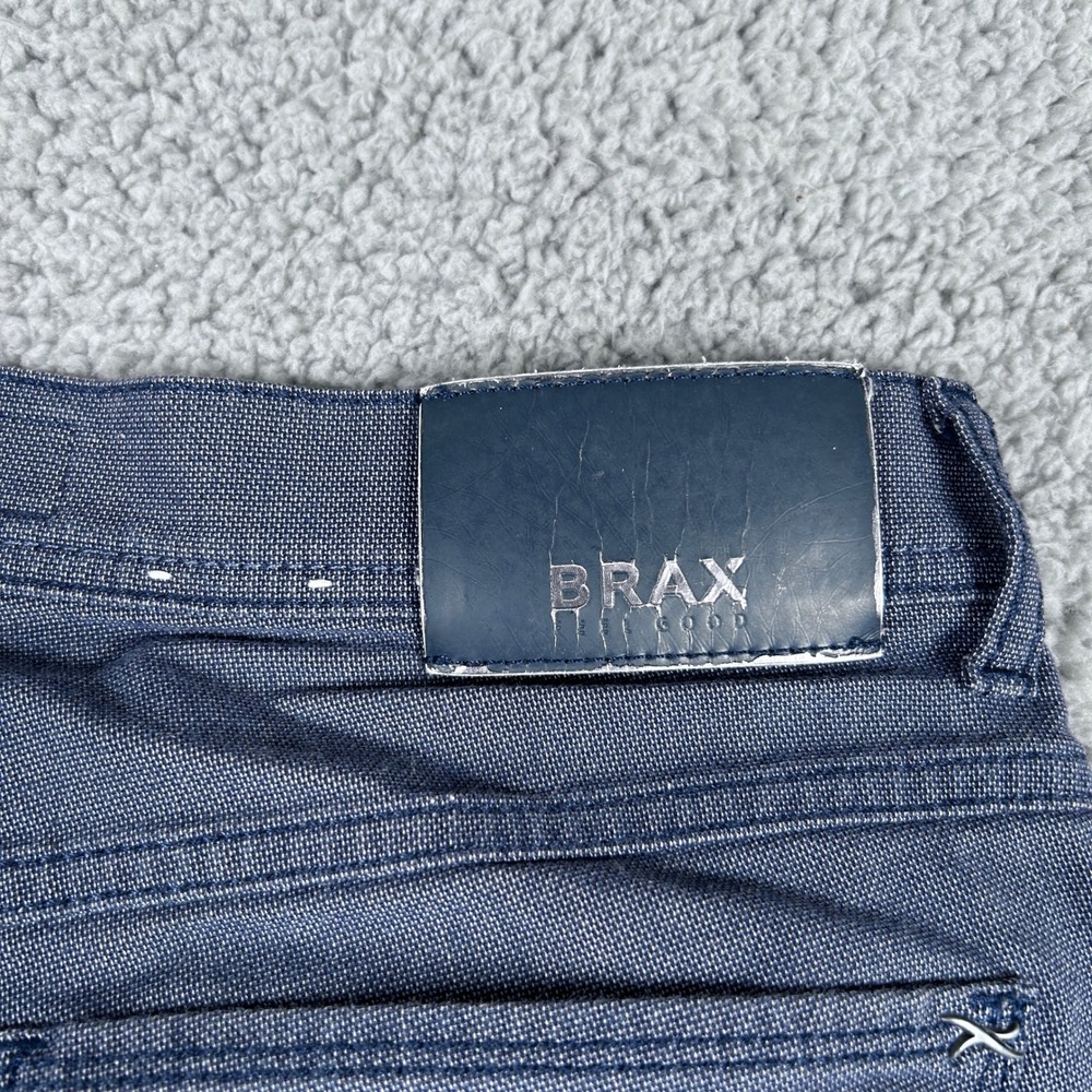 Brax Feel Good Cooper Fancy Regular Fit Pants Mens 30x30 Blue Textured - Picture 8 of 8